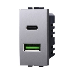 [%Ean%]-1_ETTAG2402-ETTROIT-ETTROIT PRESA USB 2 IN 1 (USB-A + USB-A) - SERIE MOON - GRIGIO (AG2402) Compatibile BTicino Axolute