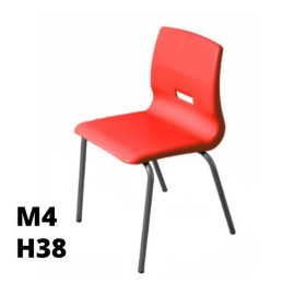 [%Ean%]-1_SD.ST.4GF.M4.RS-arredaLAB-SEDUTA SALICE h38cm, struttura grigia, seduta rosso SD.ST.4GF.M4.RS