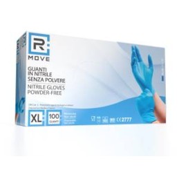 RMove 1Conf. da 100pz Tg.XL - Guanti Nitrile Blu uso Medico Senza Polvere
