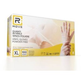 RMove 1Conf. da 100pz Tg.XL - Guanti Vinyl Clear Uso Medico Senza Polvere