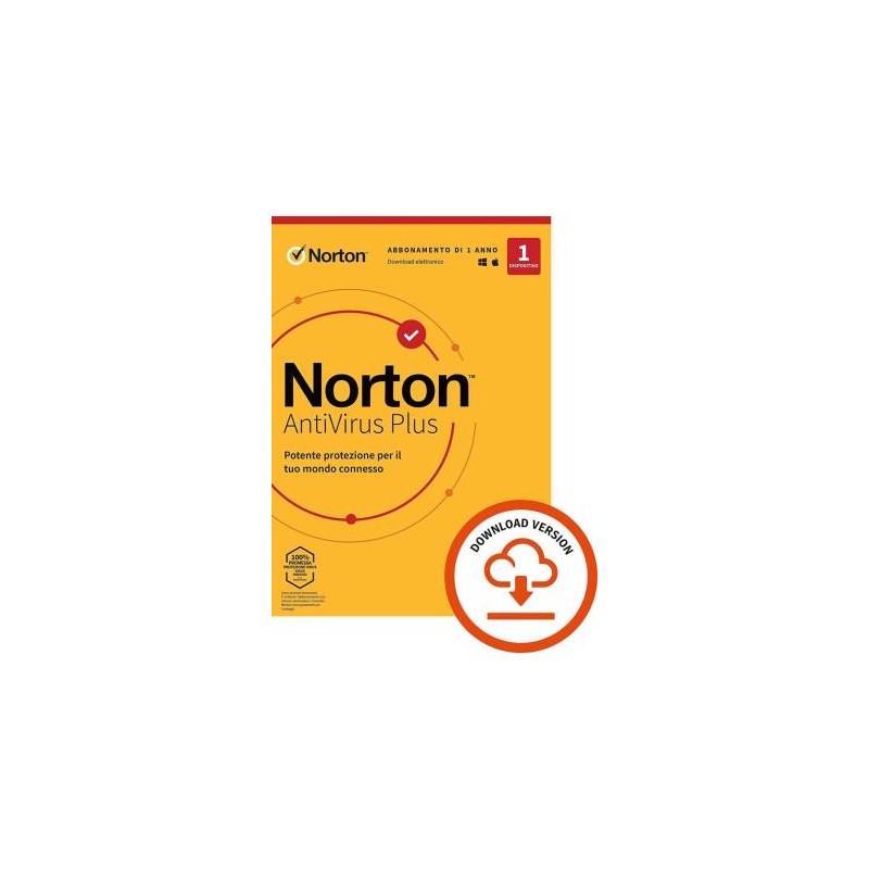 Symantec Norton AntiVirus Plus 1Dispositivo 1Anno Codice Download